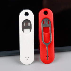 5pcs SIM Card Removal Needle Pin & Anti-lost Tray Charm Keychain Split Rings Phone SIM Card Storage Case Ejecter Tool Needles