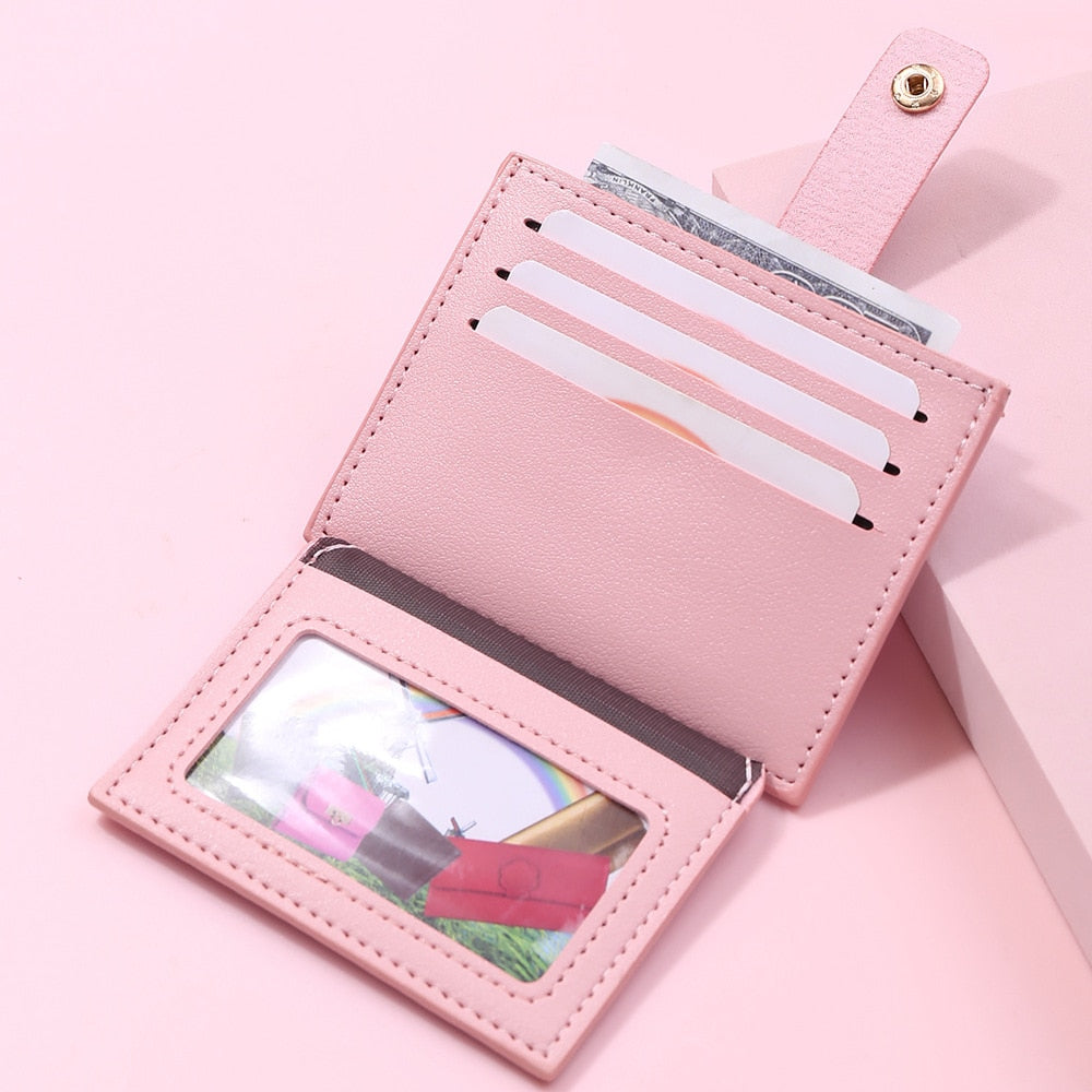 2022 New Women's Wallet Short Coin Purse Fashion PU Leather Multi-card Bit Card Holder Mini Clutch for Girl