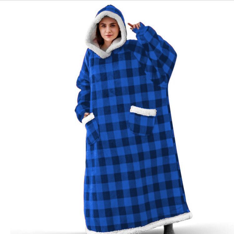 2023 Super Long Flannel Blanket with Sleeves Winter Hoodies Sweatshirt Women Men Pullover Fleece Giant TV Blanket Oversized New