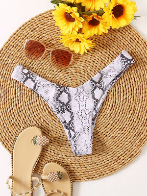 Bikini Bottoms Women&#39;s 2023 New Swimsuit High Waisted Bottom Solid Red Swimwear Thong Beachwear Brazilian Bathing Suit Summer