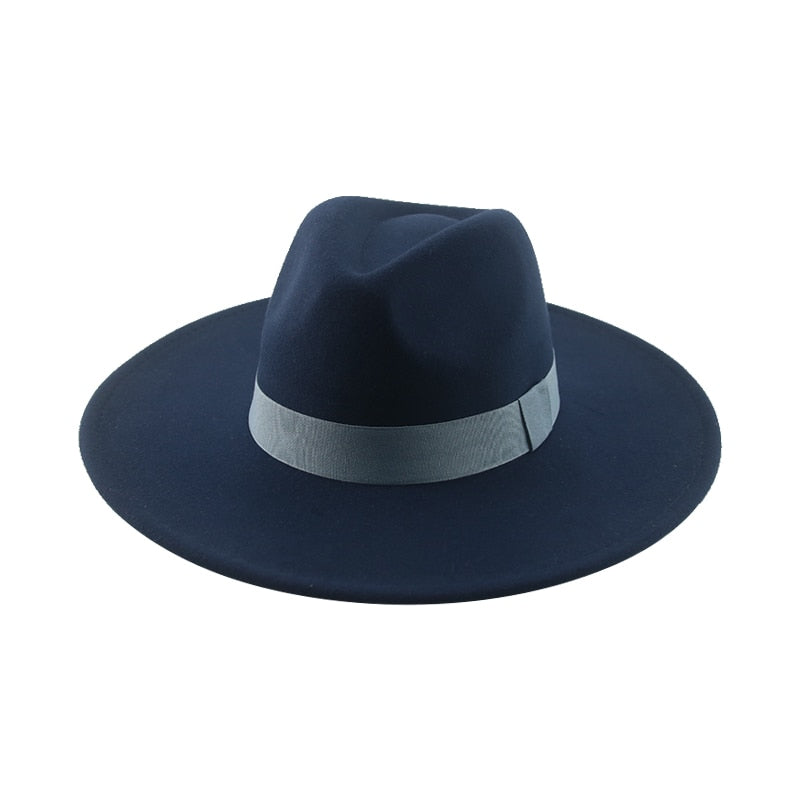Fedora Hats for Women New 9.5cm Wide Brim Dress Men Caps Felted Hat Panama Church Wedding Ribbon Band Men Hat Sombreros De Mujer