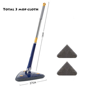 Triangle 360 Cleaning Mop Telescopic Household Ceiling Cleaning Brush Tool Self-draining To Clean Tiles and Walls