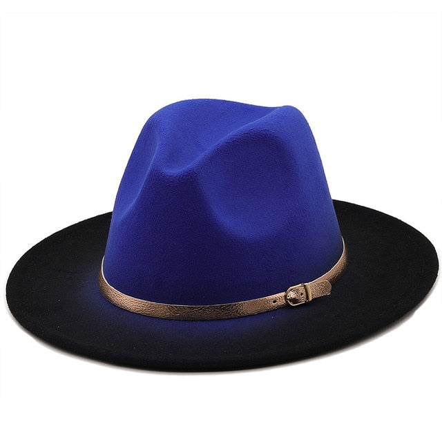 men fedora unisex solid color fedora hat women&#39;s 21-color wide brim jazz top hat autumn winter British retro Panama hat
