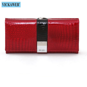 Free Gift 2022 New Diamonds Women&#39;s Patent Leather Wallet Long Fashion Patchwork Money Bag Ladies Purse Card Holder AE207-1