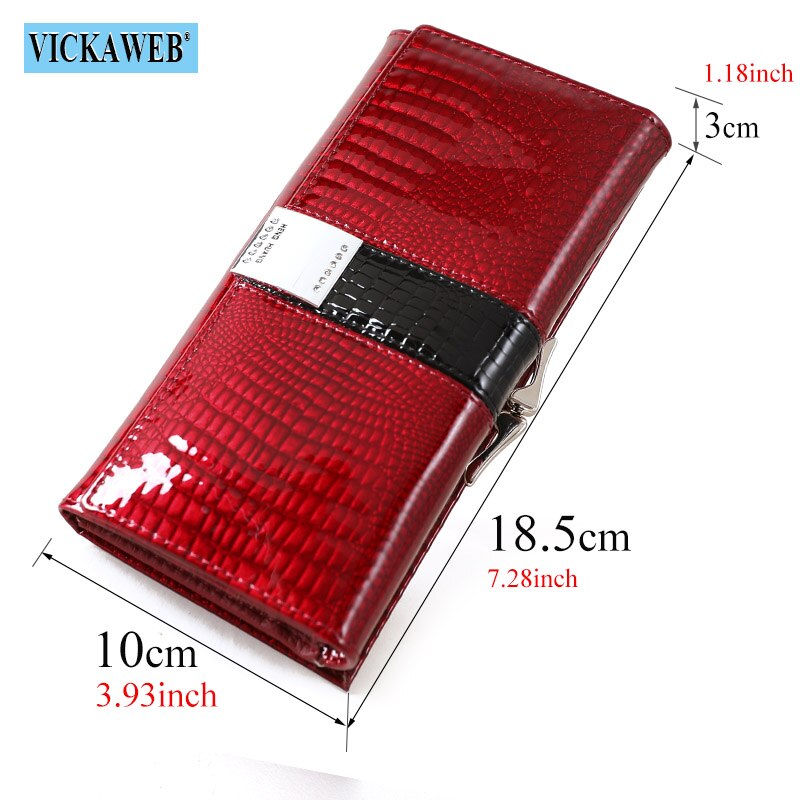 Free Gift 2022 New Diamonds Women&#39;s Patent Leather Wallet Long Fashion Patchwork Money Bag Ladies Purse Card Holder AE207-1