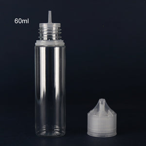 50PCS 30ml 60ml 100ml 120ml Empty Plastic PET Transparent Dropper Bottles E Liquid Vape Juice Bottle with Translucent White Caps