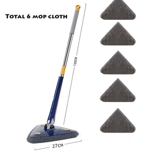 Triangle 360 Cleaning Mop Telescopic Household Ceiling Cleaning Brush Tool Self-draining To Clean Tiles and Walls