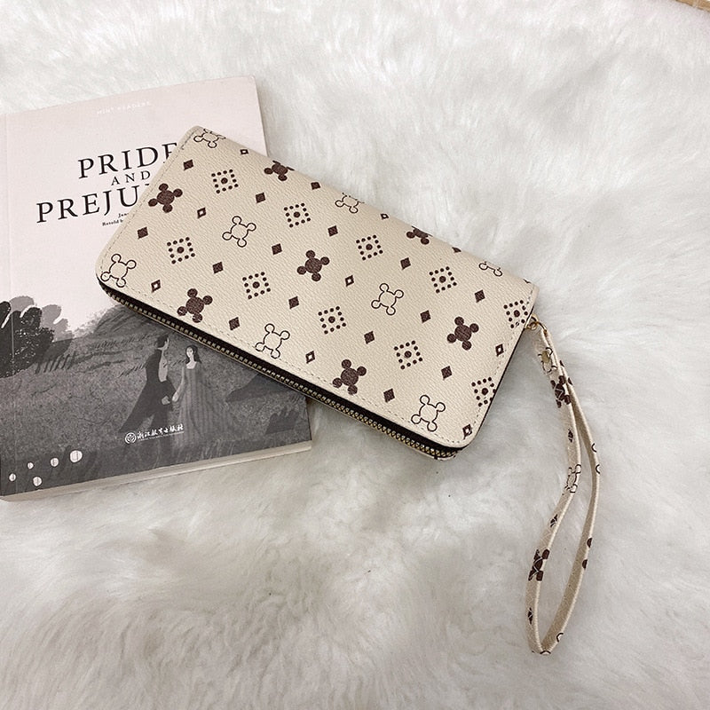 Women&#39;s Brand Clutch Purse Ladies Money Wallet for Women&#39;s Clutch Bag Slim FeMale Wallet Card Holder Uneven Wallets Made Leather