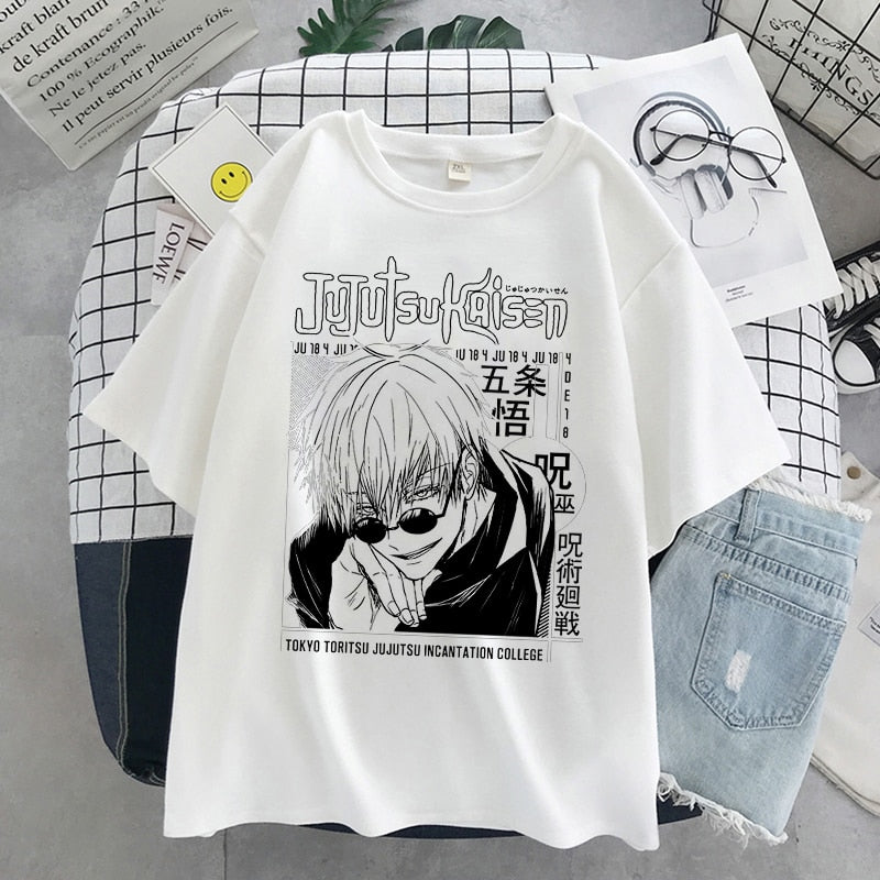 2022 T-shirt Japanese Anime Women&#39;s T-shirt Jiu-Jitsu Kaisen T-shirt Unisex Top Graphic Y2k Cool Unisex T-shirt Male Goth Tops