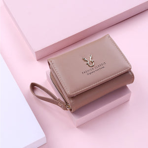 Antler Decoration Women&#39;s Wallet New Fashion Short Coin Purse Card Holder Small Ladies Wallet Female Hasp Mini Clutch