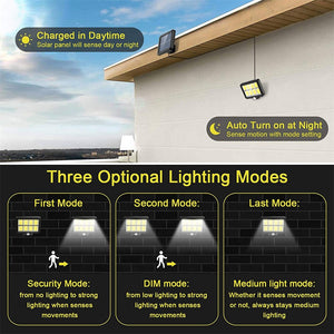 COB LED Solar Powered Light Outdoors PIR Motion Sensor Waterproof Wall Emergency Street Security Lamp For Garden Decoration