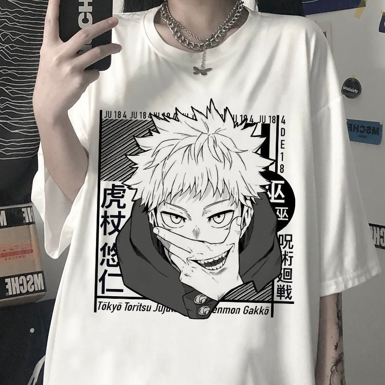 2022 T-shirt Japanese Anime Women&#39;s T-shirt Jiu-Jitsu Kaisen T-shirt Unisex Top Graphic Y2k Cool Unisex T-shirt Male Goth Tops