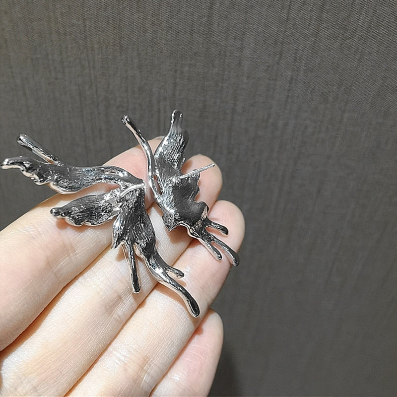 Silver Butterfly Fairy Earrings